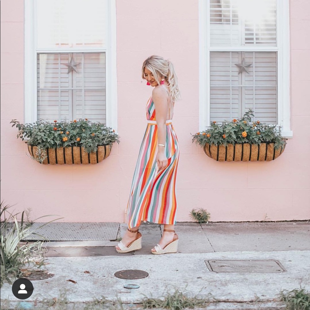 Vici Multicolor Striped Midi Dress